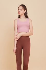 [Ultimate] CLWT4025 Ribbon Crop Top Indie Pink, Gym wear,Tank Top, yoga top, Jogging Clothes, yoga bra, Fashion Sportswear, Casual tops For Women _ Made in KOREA